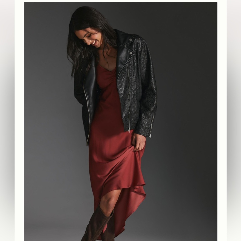 By Anthropologie Faux Leather
Eyelet Jacket
